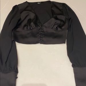 silk cropped blouse